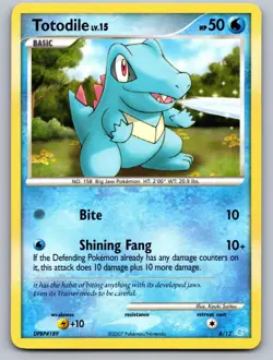 Totodile 8/12 Common DP Trainer Kit: Manaphy & Lucario Pokemon Lightly Played - Image 1