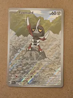 Pokemon Pawniard 142/086 ILLUSTRATION RARE HOLO Black Bolt Foil TCG - Image 1