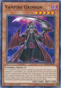 Vampire Grimson - MP19-EN236 - Common - 1st Edition - Lightly Played - Image 1