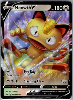 Meowth V SWSH004 - Pokemon TCG SWSH Black Star Promos - Holo Promo (NM) - Image 1