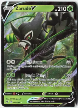 Zarude V 022/185 Holo V Rare Vivid Voltage Pokemon NM - Image 1