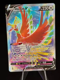 Ho-Oh V 187/195 Ultra Rare Silver Tempest Pokemon Damaged - Image 1