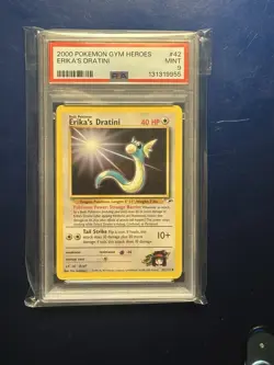 PSA 9 MINT VINTAGE 2000 POKEMON GYM HEROES ERIKA'S DRATINI 1ST EDITION 42/132 🔥 - Image 1