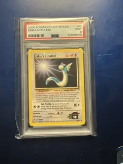 PSA 9 MINT VINTAGE 2000 POKEMON GYM HEROES ERIKA'S DRATINI 1ST EDITION 42/132 🔥 - Image 2