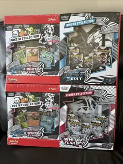 LOT OF 2 Pokemon Black Bolt & White Flare Binder Collection Sams Club Bundle - Image 1