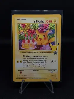 Pokemon _________’s Birthday Pikachu 24/53 Promo Holo WOTC Celebrations NM - Image 1