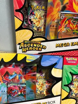Ascended Heroes Mega EX Box Bundle x3 Pokemon - Meganium | Emboar | Feraligatr - Image 2