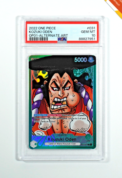 One Piece PSA 10 Kozuki Oden #031 OP-01 Romance Dawn Alternate Art 2022 English - Image 1
