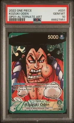 One Piece PSA 10 Kozuki Oden #031 OP-01 Romance Dawn Alternate Art 2022 English - Image 2