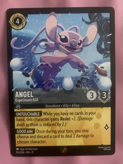 Disney Lorcana TCG Winterspell Angel Experiment 624 Legendary Non Foil 191/204 - Image 1