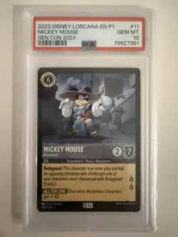 2023 Disney Lorcana | Mickey Mouse Musketeer | GEN CON 2023 | Promo | PSA 10 - Image 1