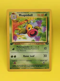 1st Edition WEEPINBELL 48/64 Jungle Pokemon Card NM 🌟 Vintage Himeno 1999 - Image 1