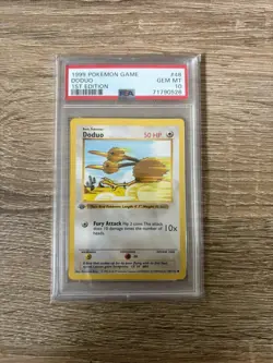 Pokemon Card Doduo 48/102 1st Edition Base Set Shadowless PSA 10 GEM MINT - Image 1