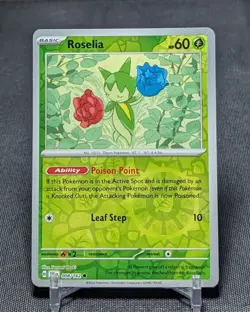 Roselia Common Reverse Holo Grass Temporal Forces Pokemon TCG Card 008/162 - Image 1