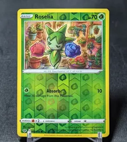 Roselia Common Reverse Holo Grass Pokemon Sword & Shield Base Set Card 002/202 - Image 1