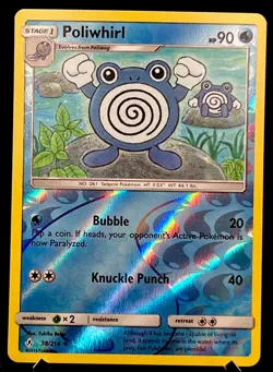 Poliwhirl 38/214 VLP Reverse Holo Rare Sun & Moon Unbroken Bonds Pokemon Card! - Image 1