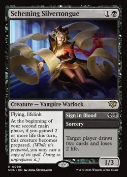 Scheming Silvertongue // Sign in Blood - Foil SOS NM MTG - Image 1