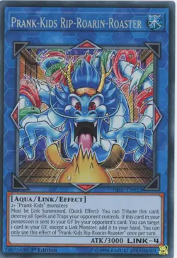 Yugioh Prank-Kids Rip-Roarin-Roaster HISU-EN022 Secret Rare 1st Edition LP - Image 1