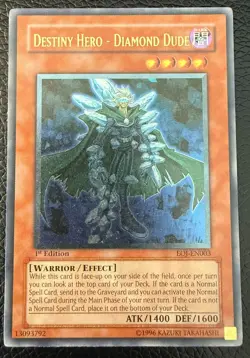 YUGIOH DESTINY HERO DIAMOND DUDE ULTIMATE RARE 1ST EDITION EOJ-EN003 NM - Image 1