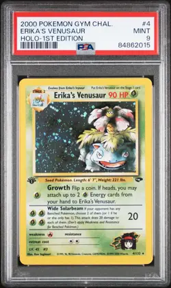 2000 POKEMON GYM CHALLENGE 1ST EDITION #4 ERIKA'S VENUSAUR HOLO PSA 9 - Image 1