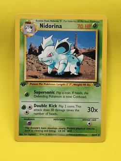 Pokemon 1st Edition Jungle Nidorina 40/64 NEAR MINT - Image 1