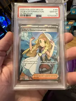 2025 POKEMON MEG EN-MEGA EVOLUTION ULTRA RARE #169 LILLIE'S DETERMINATION PSA 10 - Image 1