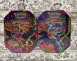 Pokemon TCG Mega Charizard X & Y EX Tins New And Sealed - Set of 2 - Image 1