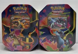 Pokemon TCG Mega Charizard X & Y EX Tins New And Sealed - Set of 2 - Image 2