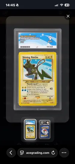 Pokemon TCG Shining Raichu Neo Destiny Secret Rare Ace 9 - Image 2