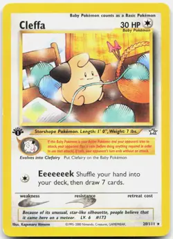 Pokemon TCG Cleffa Neo Genesis Rare 020/111 1st Edition - Image 1