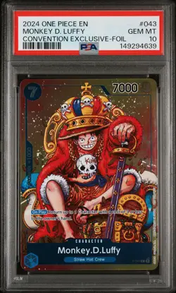2024 ONE PIECE PROMOS CONVENTION EXCLUSIVE-FOIL #043 MONKEY D. LUFFY PSA 10 - Image 1