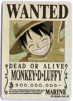 BOX HIT WANTED POSTER!!! ONE PIECE Monkey D. Luffy Holo - Image 1