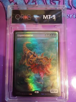 RARE GRADED Mint 9 FOIL FULL ART GIGANTOSAURUS 10/10 MAGIC THE GATHERING CARD - Image 2