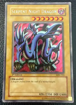 YUGIOH SERPENT NIGHT DRAGON SECRET RARE 1ST EDITION MRL-103 LP - Image 1