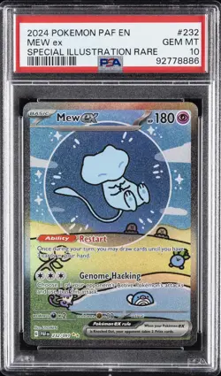 2024 POKEMON PAF EN-PALDEAN FATES SPECIAL ILLUSTRATION RARE #232 MEW EX PSA 10 - Image 1