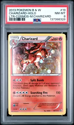 POKEMON LEGENDARY TREASURES CHARIZARD #19 COSMOS HOLO PSA 8 NM #137398328 - Image 1