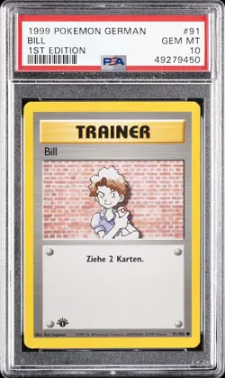 1999 POKEMON GERMAN 1ST EDITION #91 BILL PSA 10 - Image 1