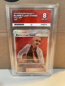 2018 Pokemon Dragon Majesty Blaine’s Last Stand Full Art #69 Ace 8 - Image 1