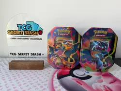 Pokemon Mega Charizard X and Y Tins Sealed 2026 Set of 2 Phantasmal Flames - Image 1