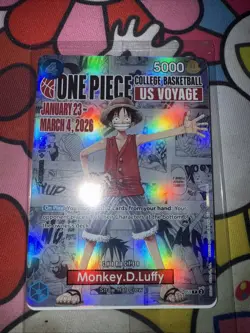 One Piece Monkey D. Luffy US Voyage College Basketball Card IN HAND - Image 1