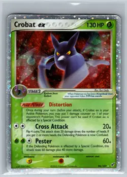 Crobat ex 96/107 EX Deoxys - DAMAGED - Partial Swirl - Vintage Pokemon Card - Image 1