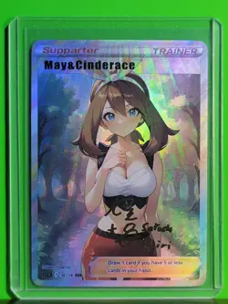 MAY Pokemon Trainers Waifu Goddess Refractor Card CUSTOM MADE - Image 1