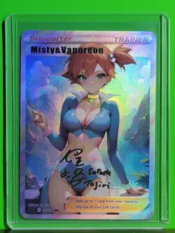 MISTY Pokemon Trainers Waifu Goddess Refractor Card CUSTOM MADE - Image 1