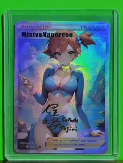 MISTY Pokemon Trainers Waifu Goddess Refractor Card CUSTOM MADE - Image 2