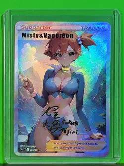 MISTY Pokemon Trainers Waifu Goddess Refractor Card CUSTOM MADE - Image 3
