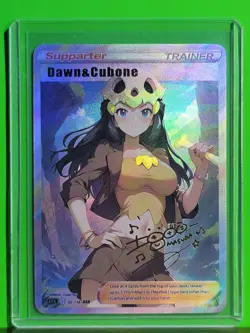 DAWN Pokemon Trainers Waifu Goddess Refractor Card CUSTOM MADE - Image 1