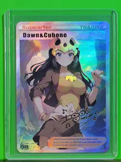 DAWN Pokemon Trainers Waifu Goddess Refractor Card CUSTOM MADE - Image 2