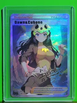 DAWN Pokemon Trainers Waifu Goddess Refractor Card CUSTOM MADE - Image 3