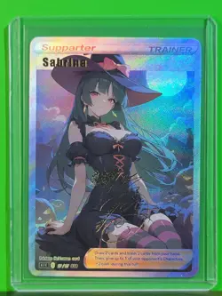 SABRINE Pokemon Trainers Waifu Goddess Refractor Card CUSTOM MADE - Image 1