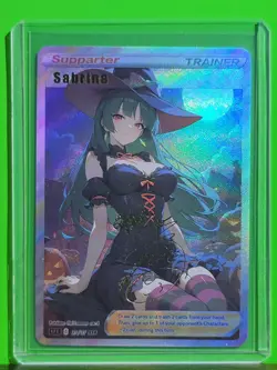 SABRINE Pokemon Trainers Waifu Goddess Refractor Card CUSTOM MADE - Image 2